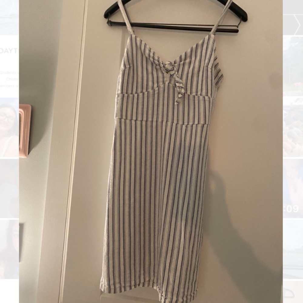 american eagle striped white and blue dress